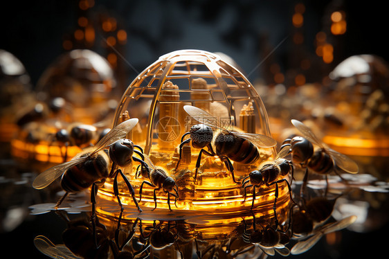 蜜蜂微观艺术图片