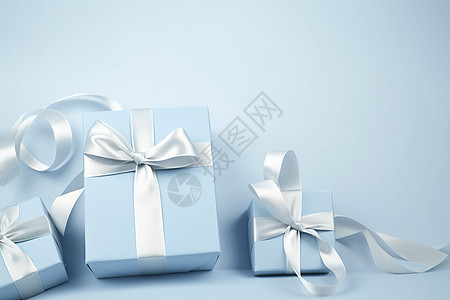 蓝色包装的礼盒背景图片