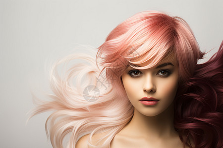粉色发型的女子图片
