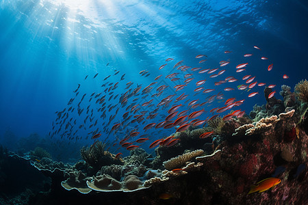海底大珊瑚礁背景图片