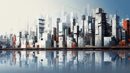 三维的海滨城市图片