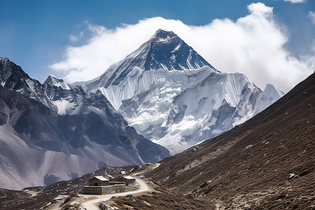 积雪皑皑的喜马拉雅山脉图片