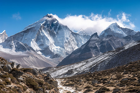 壮丽的喜马拉雅山脉背景图片