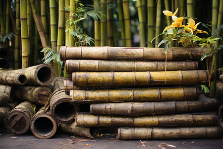 竹子管道背景图片