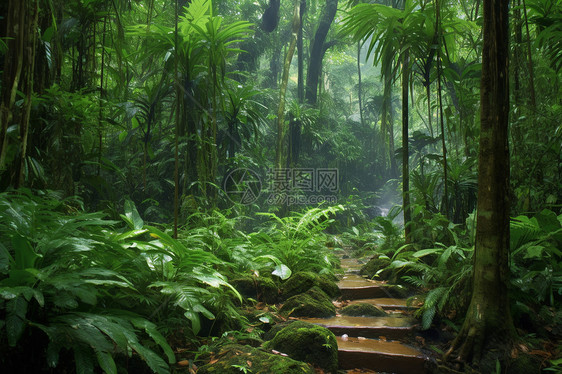 绿色的森林植物图片