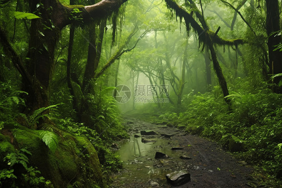 绿意盎然的丛林之旅图片