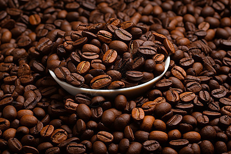 新鲜烘焙的咖啡豆图片