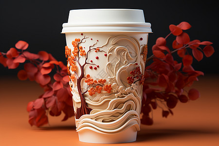 中国梦幻风格的咖啡杯图片