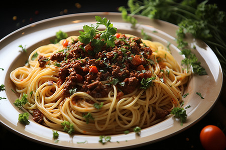 意式软面条与牛肉馅图片