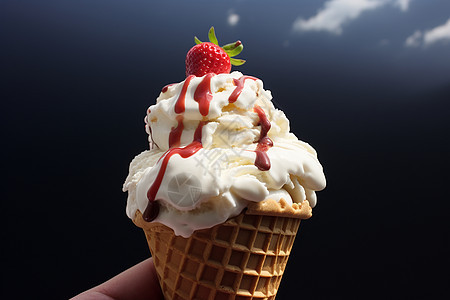 夏日风味的冰淇淋图片