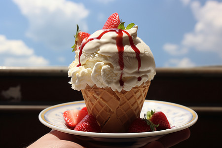 冰凉解渴的冰淇淋背景图片