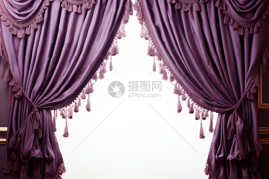 室内家居的紫色窗帘装饰图片