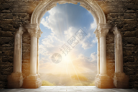 梦境般的天堂之门背景图片