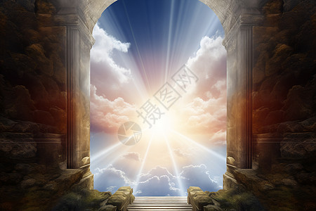 神圣的天堂之门背景图片
