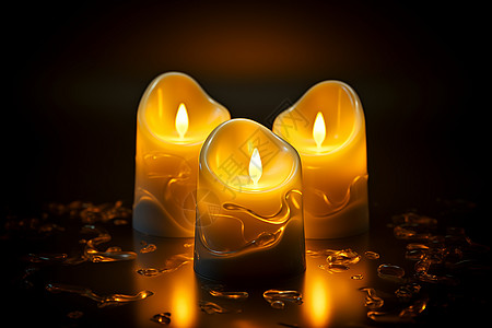 燃烧融化的蜡烛背景图片