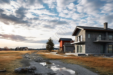 宁静的乡村住宅房屋图片