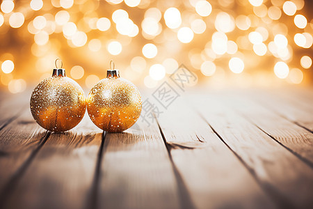 圣诞节装饰球闪耀的金色装饰球设计图片