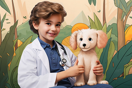 梦想成为宠物医生的男孩图片
