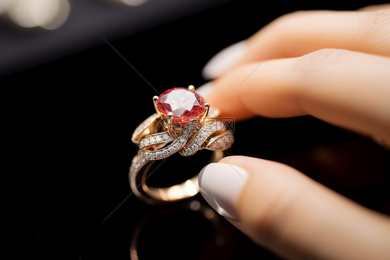 奢华昂贵的钻石戒指图片