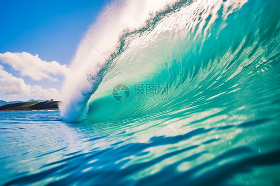 海中的巨浪图片