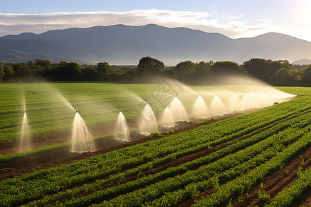 田野的灌溉系统图片