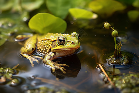 生态水域中的青蛙图片