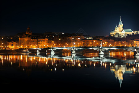 夜幕中的法国美景高清图片