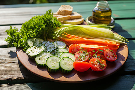 健康的蔬菜拼盘图片