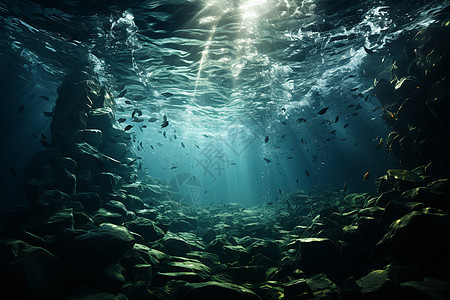 清澈水底的自然之美图片