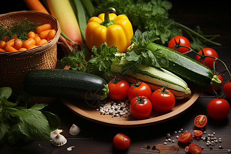 健康饮食的蔬菜盘图片