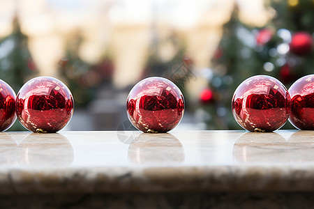 圣诞节的彩球装饰背景图片