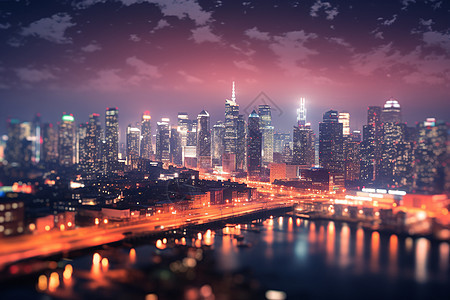 辉煌的现代城市夜景图片