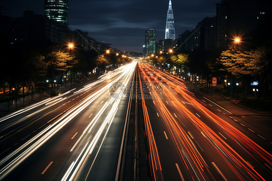 夜幕下的繁华都市图片