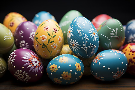 五颜六色的传统彩蛋背景图片