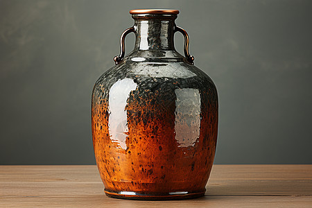 陶瓷红黑瓶背景图片