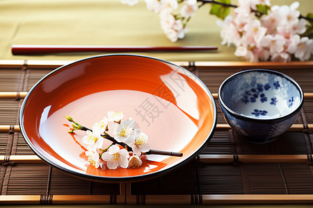 竹筷上的花美食竹筷高清图片