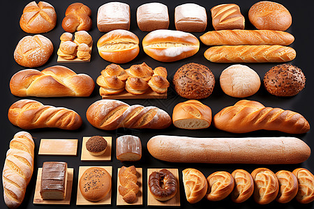 多种口味的面包图片