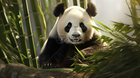 竹园里的熊猫图片