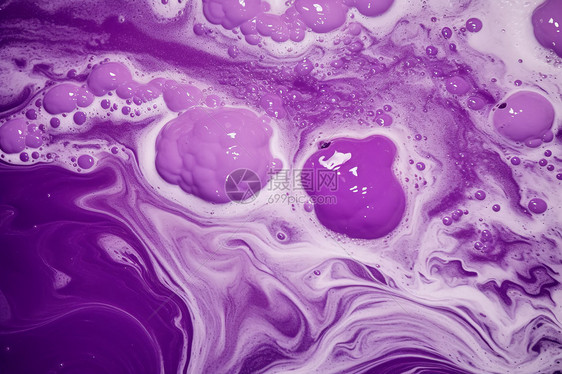 创意紫色液体泡泡图片