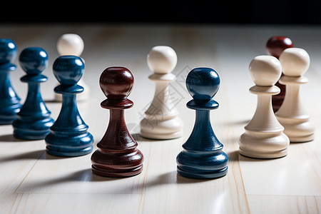 木质国际象棋策略性棋盘游戏背景