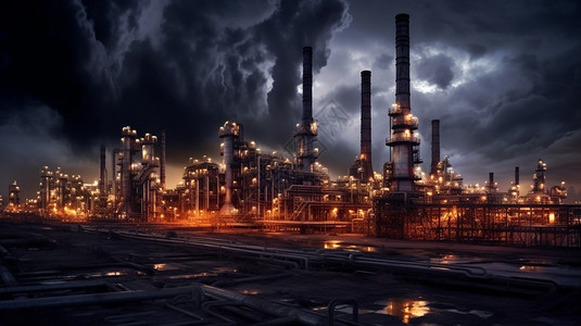 化学工厂污染图片