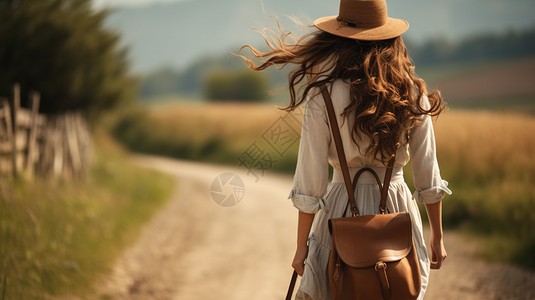 背包旅行的女人图片