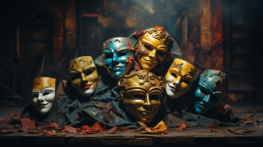 舞台戏剧面具图片