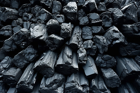 矿山中堆积的煤炭图片
