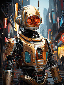 科幻未来感机器人背景图片