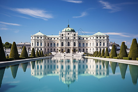 白色系欧式古典建筑背景图片