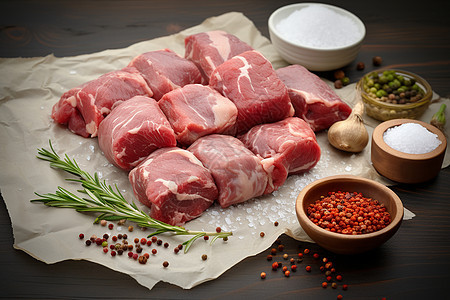 准备烹饪的猪肉图片
