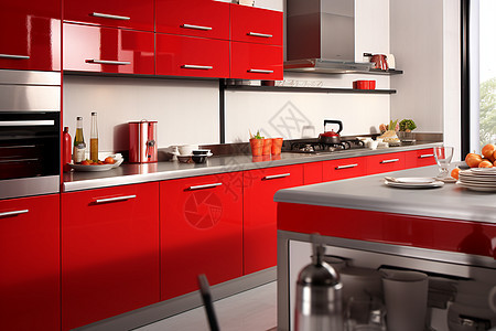 现代简约风格的室内家居厨房背景图片