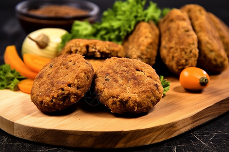 新鲜制作的鸡肉饼图片