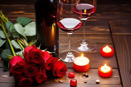 浪漫与红酒背景图片